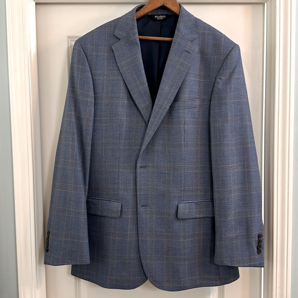 Jos. A. Bank Blazer Jacket Blue Brown Tan 44L